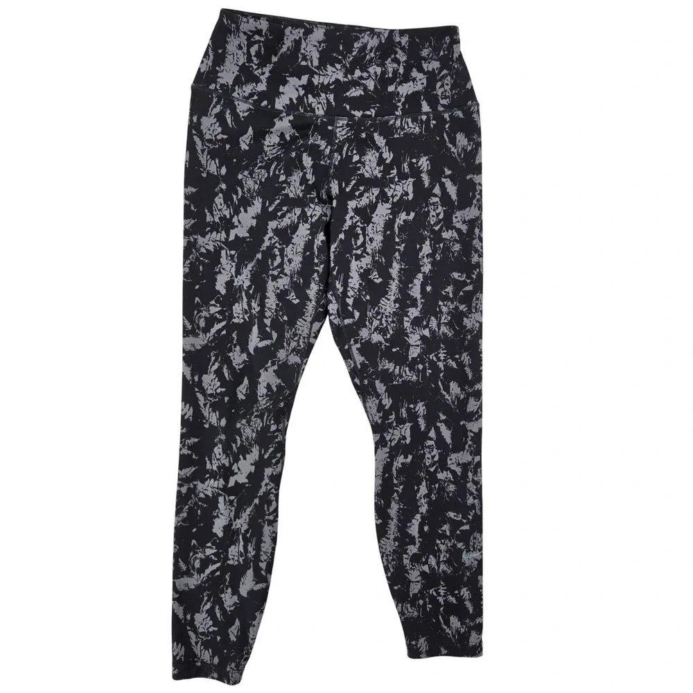 Nike MEDIUM Women Black Grey Abstract Print‎ One Dri-FIT High Rise Leggings